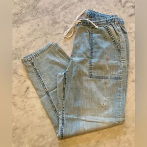 Aerie Light Washed Relaxed Drawstring Pants